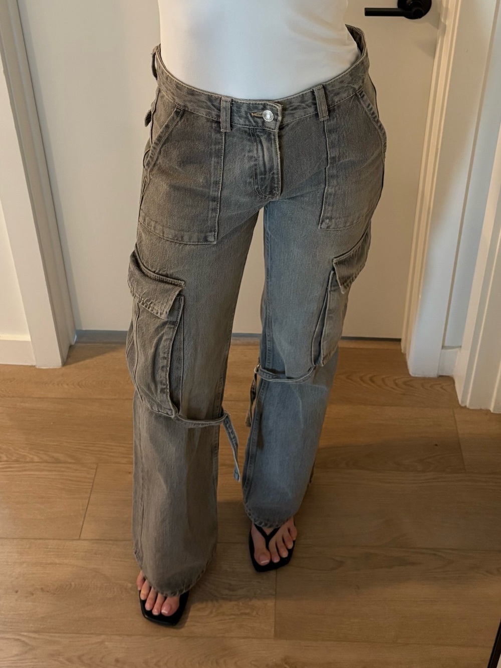 Womens Zara TRF Cargo Jeans